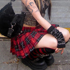 Plaid Red And Black Pleated Skirt - Femboy Fashion