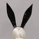 Black leather bunny ear headband