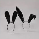 Black leather bunny ear headband