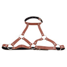 Leather harness cage bra