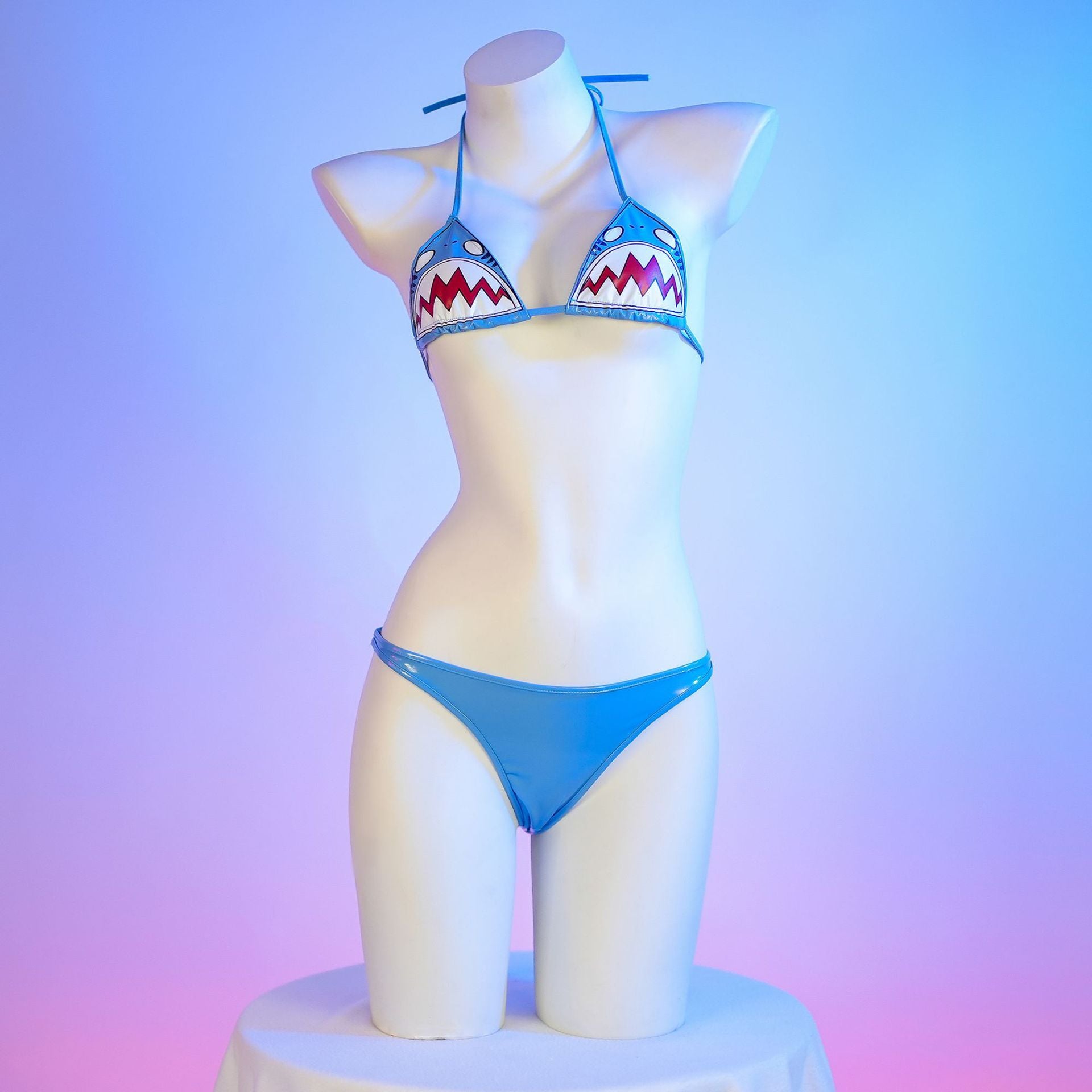 Leather Shark Bikini Front - Femboy Fashion