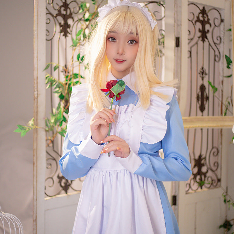 Light Blue Long Maid Dress - Femboy Fashion