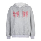 Light Gray Bow Hoodie - Femboy Fashion