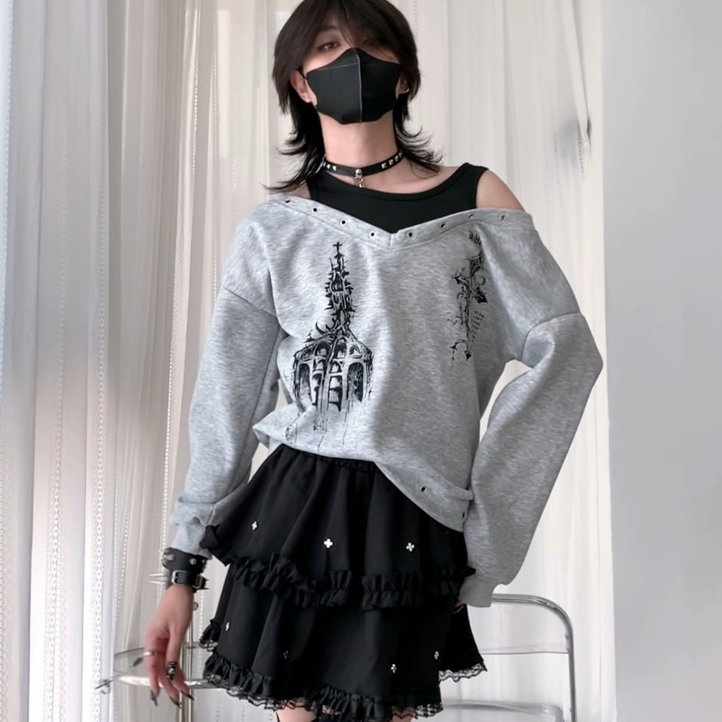 Light Gray Bow Hoodie - Femboy Fashion