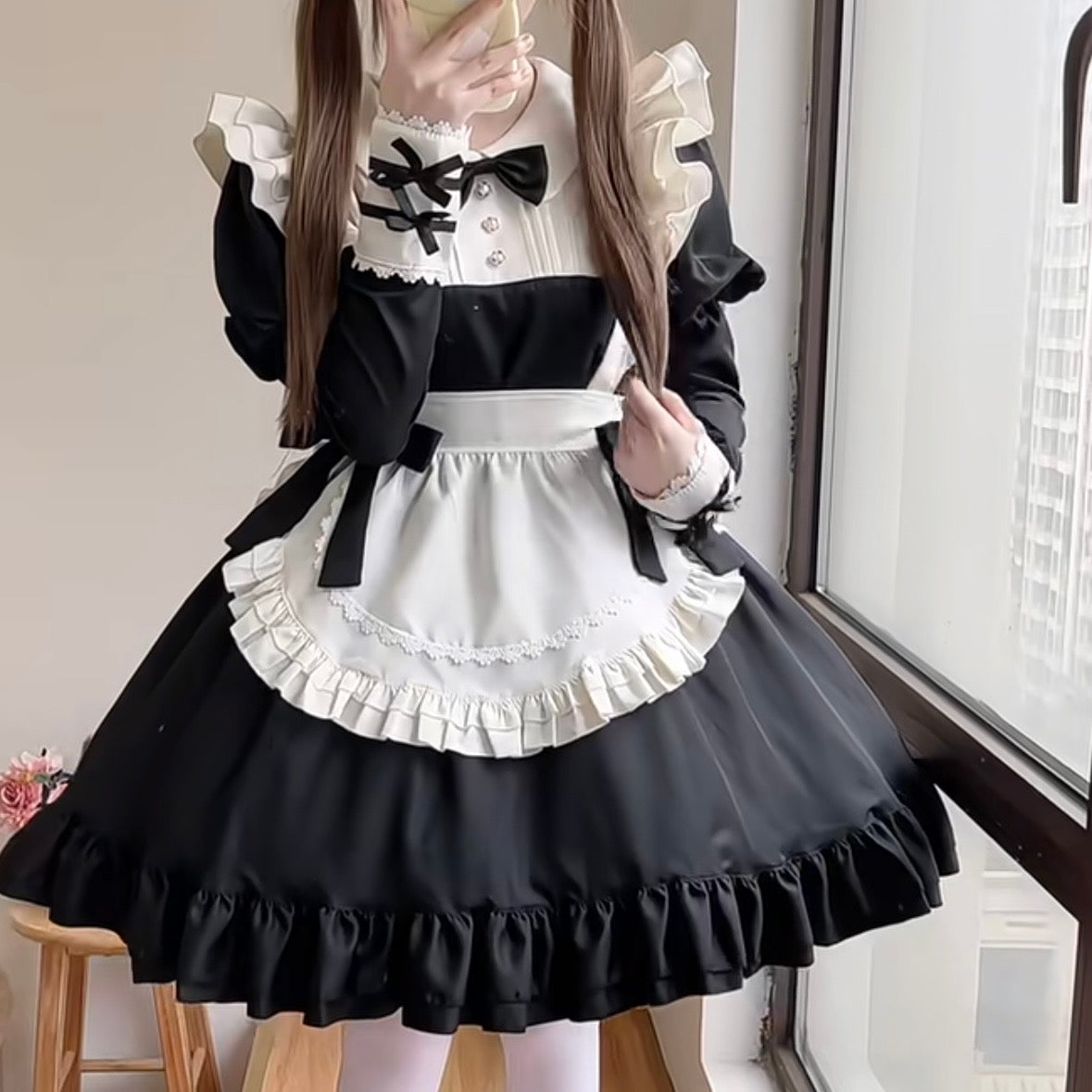 Long Sleeve Black Maid Dress - Femboy Fashion
