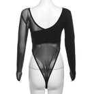 Long sleeve slinky v neck bodysuit back