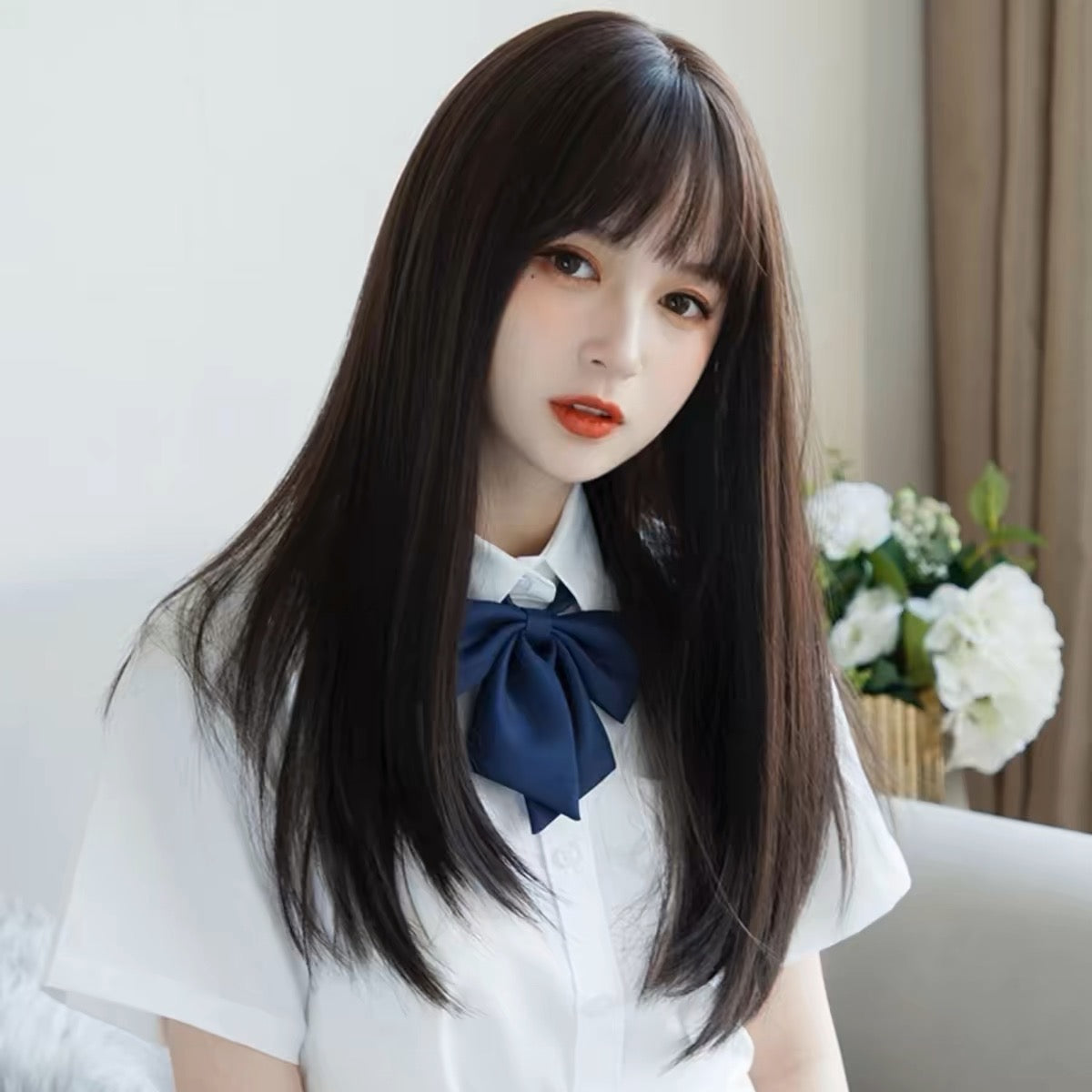 Long Straight Wig With Bangs - Femboy Fashion