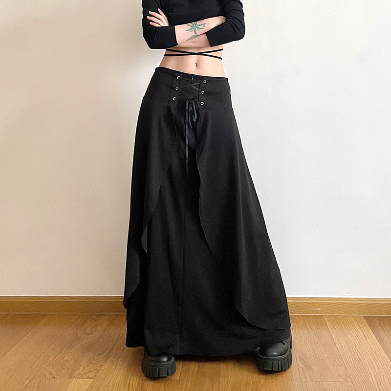 Gothic Black Long Skirts - Femboy Fashion