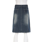 Low Rise Midi Denim Skirt - Femboy Fashion