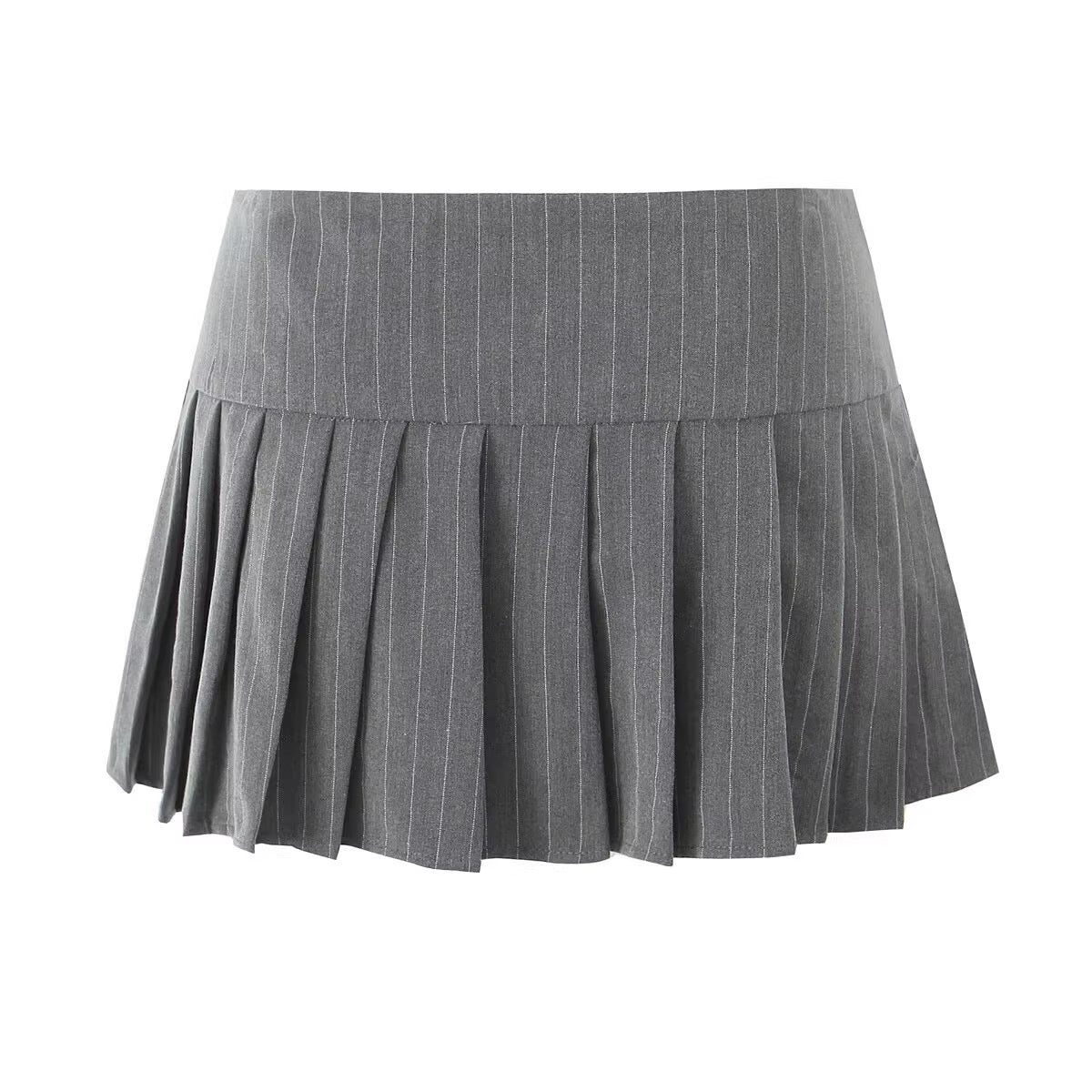 Low Waist Grey Irregular Mini Skirt - Femboy Fashion