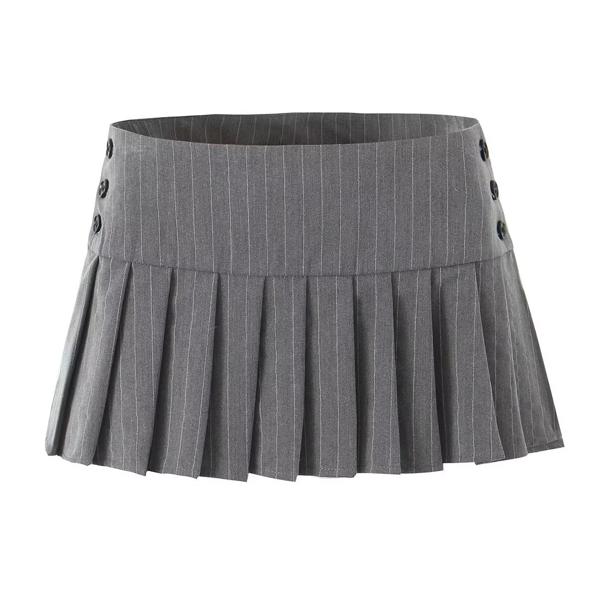 Low Waist Grey Irregular Mini Skirt - Femboy Fashion