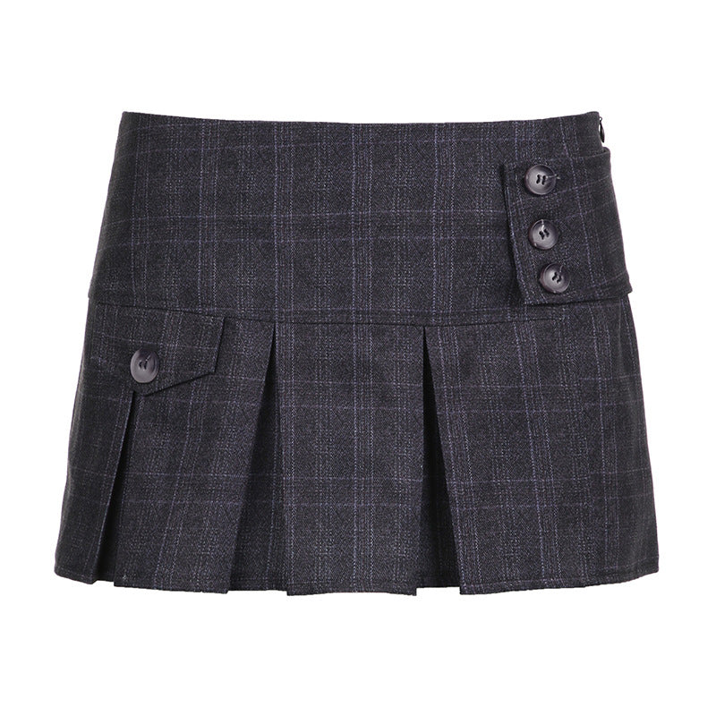 Low Waist Grey Irregular Mini Skirt - Femboy Fashion