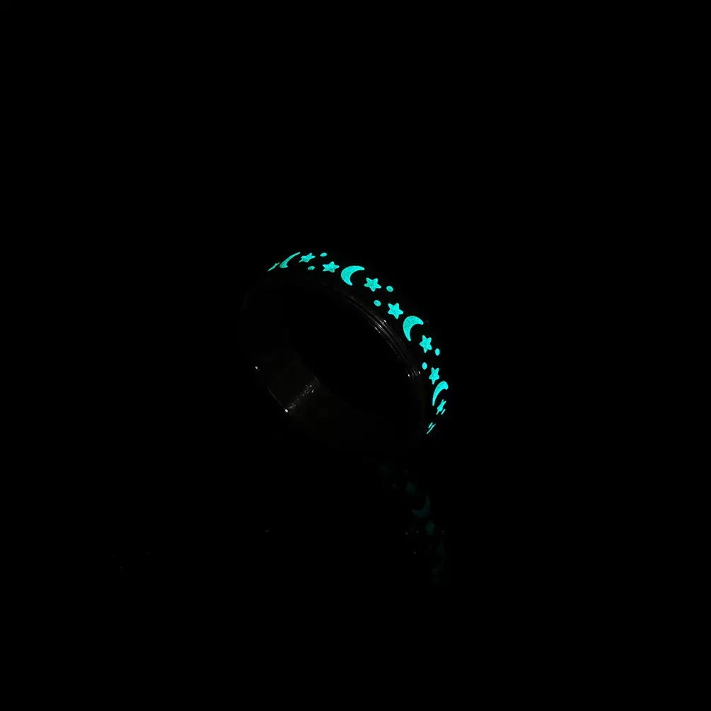 Glowing blue design on a black background