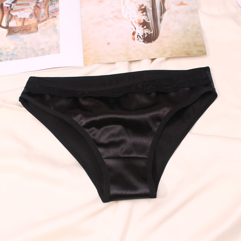 Luxurious black satin panties