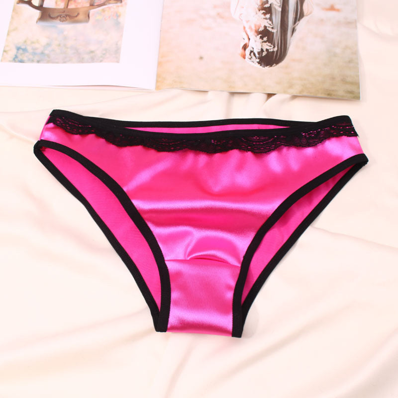 Luxurious rose satin panties