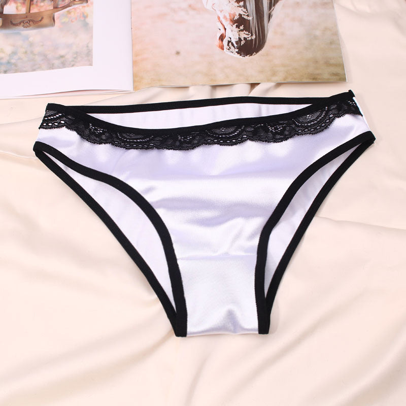 Luxurious white satin panties