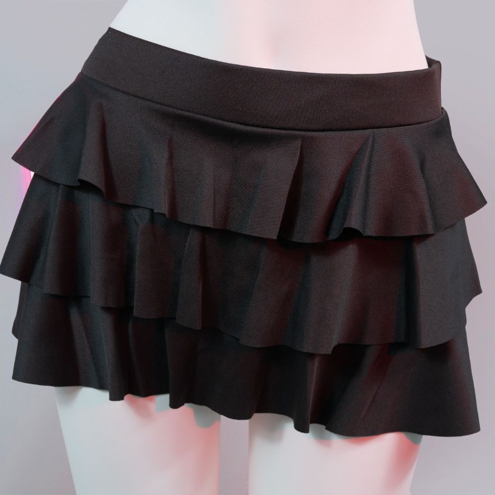 Black Multi Layered Micro Mini Skirt