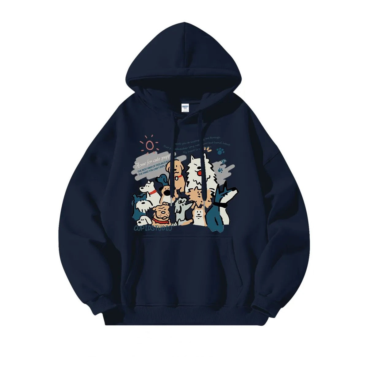 Navy Cute Dog Hoodie - Femboy Fashion