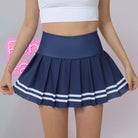 Navy femboy pleated workout skirt with stripes