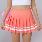 Orange femboy pleated workout skirt with stripes