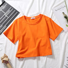 Femboy Orange Solid Crop T-Shirt - Femboy Fashion