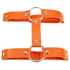 Orange Gothic Leather Double Ring Garter Belt - Femboy Fashion