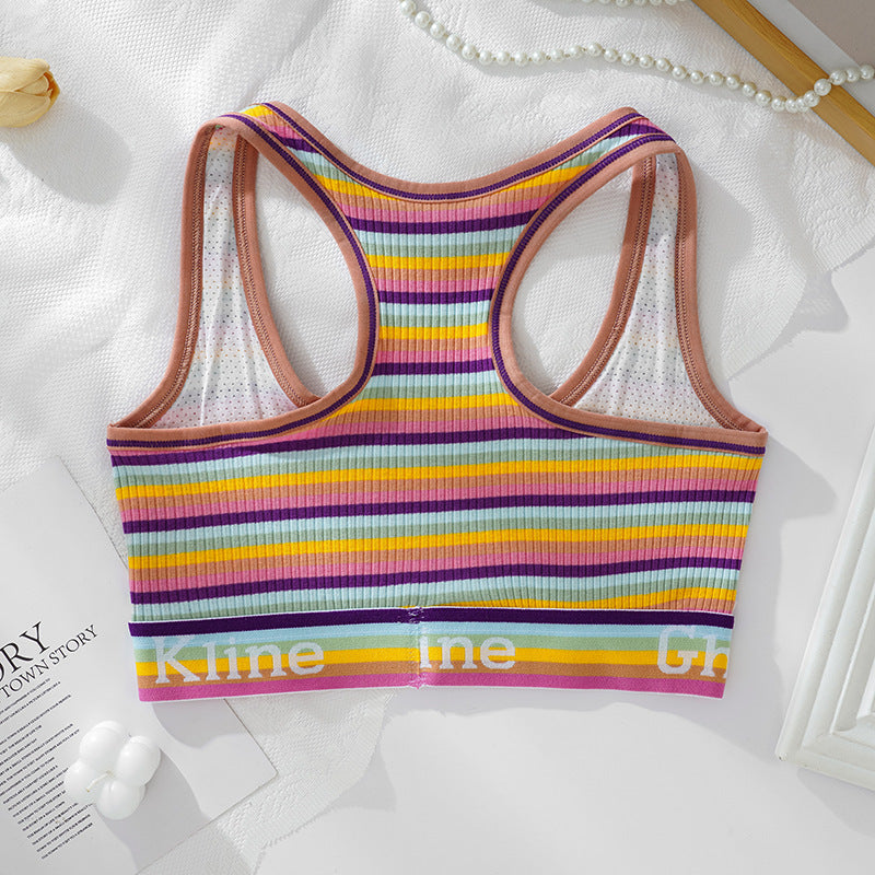 Rainbow Stripe Sport Bra - Femboy Fashion