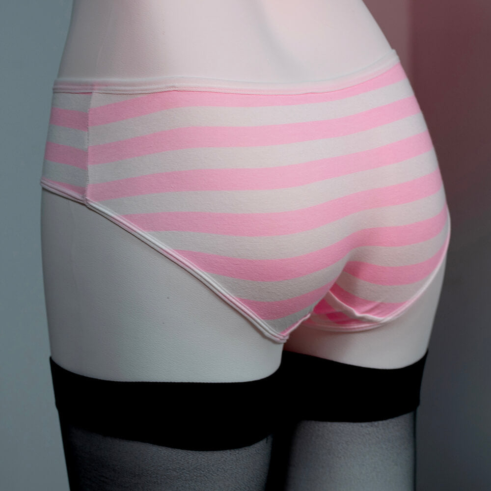 Pink and white striped panty back