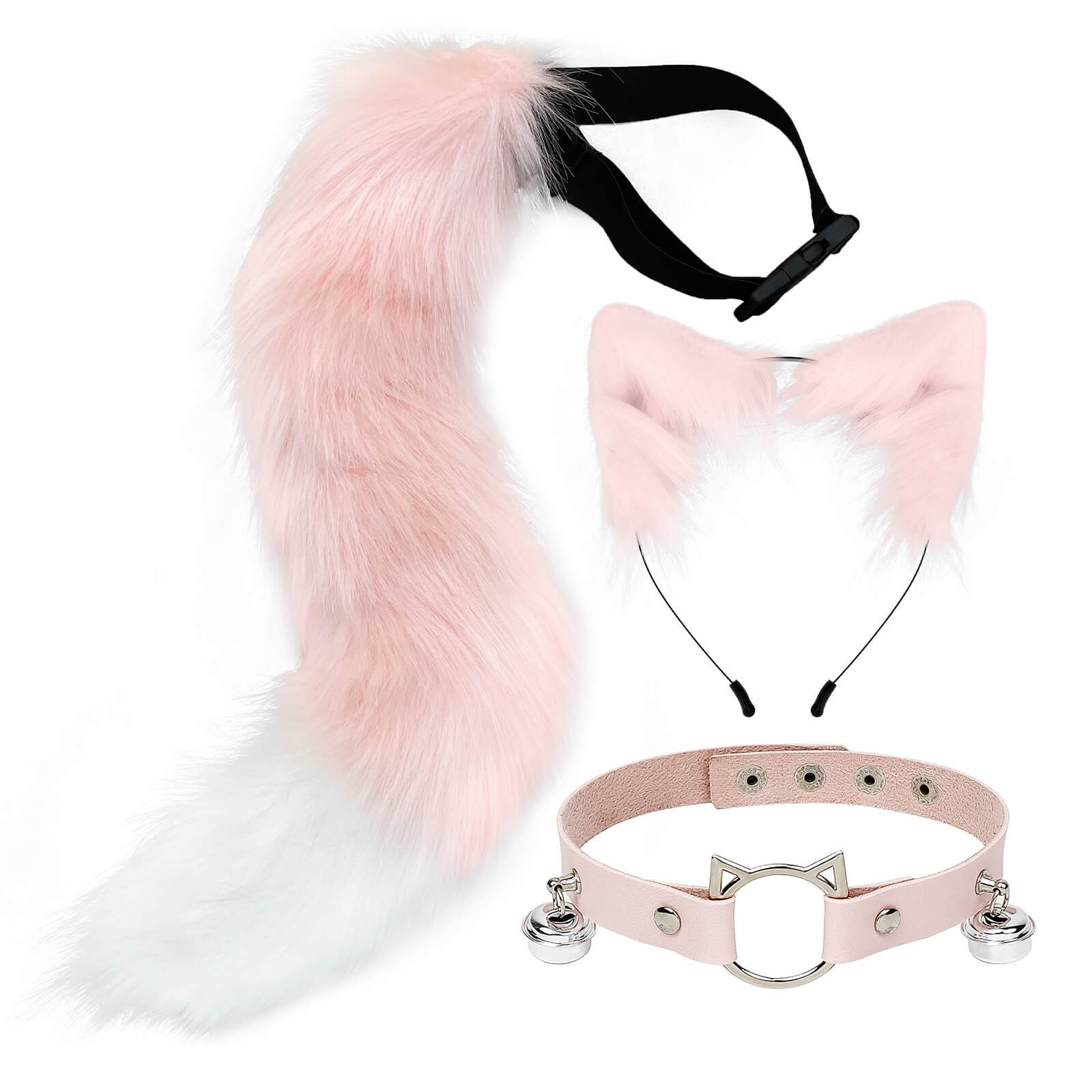 Cat Ears And Tail With Collar Set - Femboy Fashion