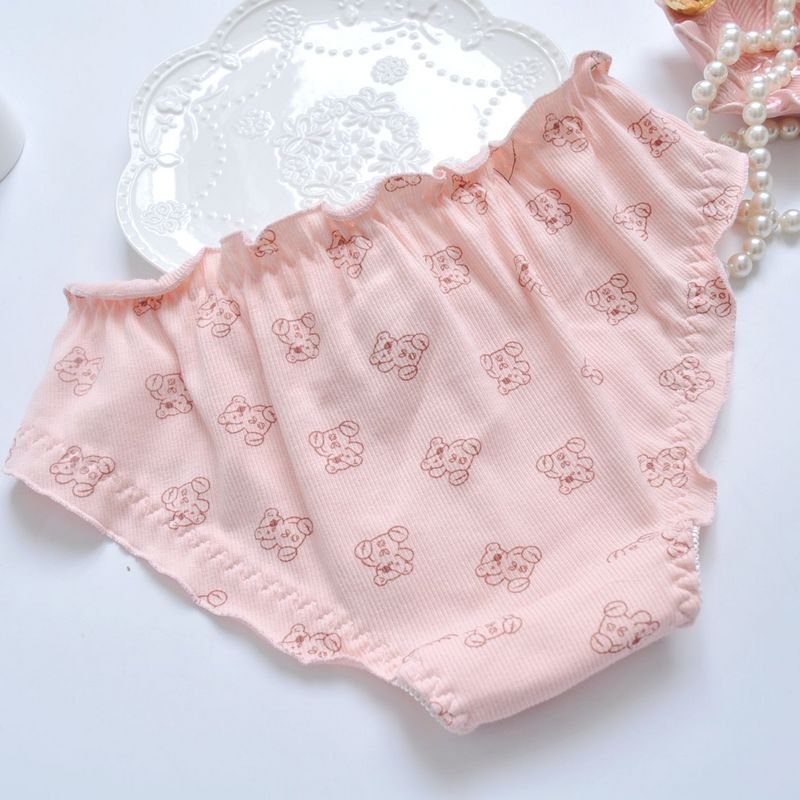 Cute Bear Print Cotton Panties - Femboy Fashion