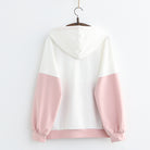 Pink Cute Cat Ear Printed Hoodie Back - Femboy Fashion