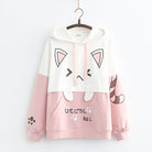 Pink Cute Cat Ear Printed Hoodie - Femboy Fashion