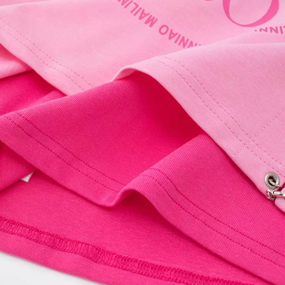 Pink fashion tank top with crop top material