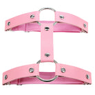 Pink Gothic Leather Double Ring Garter Belt - Femboy FashionDouble Ring