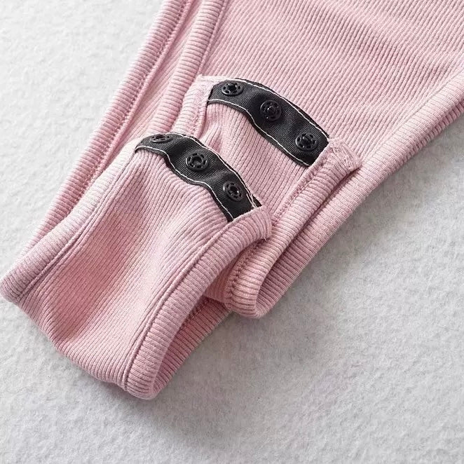 Pink Halter Bodysuit Lingerie Buttom