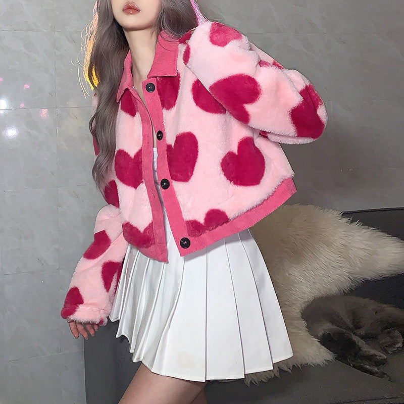 Pink Heart Jacket for Femboy - Femboy Fashion