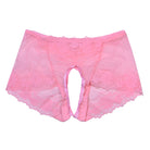 Pink Lace Plus Size Crotchless Panty - Femboy Fashion