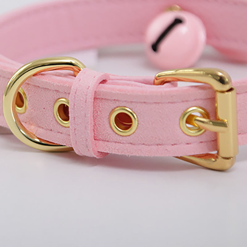 Pink Leather Bow Choker With Bell Detail - Femboy Fashion