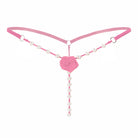 Pink pearl g string thong with rose