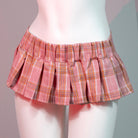 Pink Plaid Pleated Super Mini Skirt