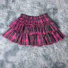 Pink Plaid Short Skirt - Femboy Fashion