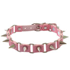 Pink Punk Leather Choker - Femboy Fashion