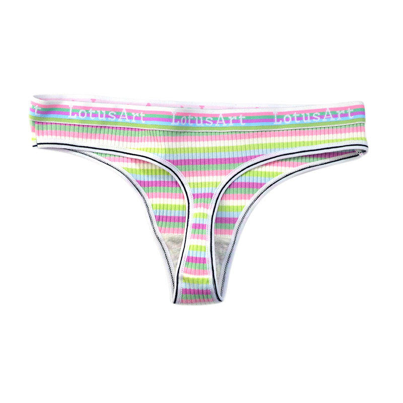 Rainbow Stripe Thong Panty - Femboy Fashion