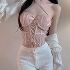 Femboy in Pink Sexy Lace Corset - Femboy Fashion