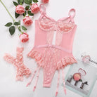 Sexy Lace Teddy Lingerie With Garters - Femboy Fashion