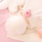 Pink silicone white bunny tail butt plug