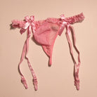 Pink Sissy Pouch Garter Thong Panty for Femboy - Femboy Fashion