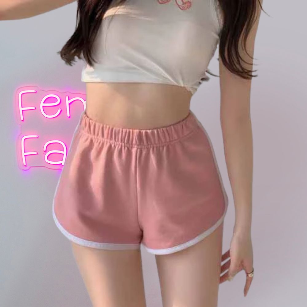 Femboy in Pink Sport Short Shorts - Femboy Fashion