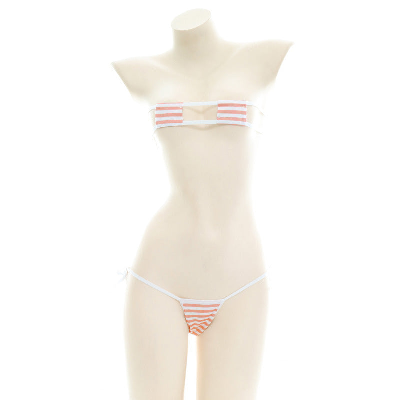 Pink Stripe Bikini - Femboy Fashion