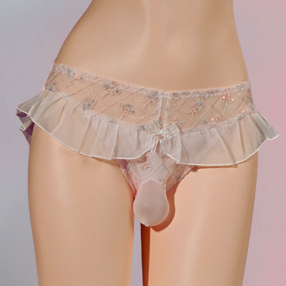 White Sweet Ruffle Pouch Panties